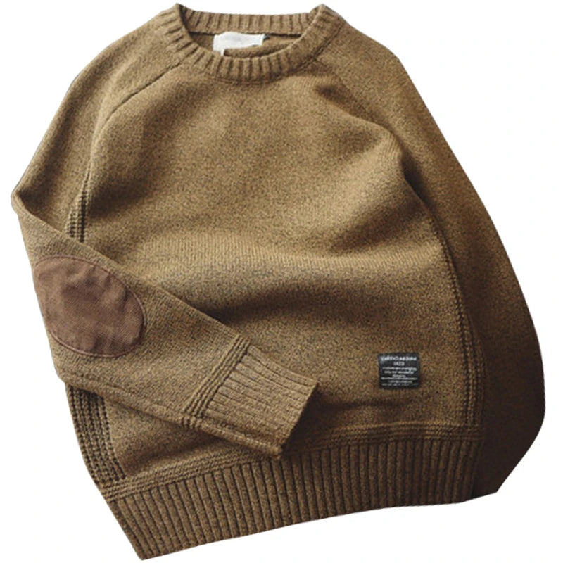 2025 New Men Pullover Sweater Autumn Fashion Casual Loose Thick O Neck Wool Knitted Oversize Harajuku Streetwear Knitwear M-5Xl
