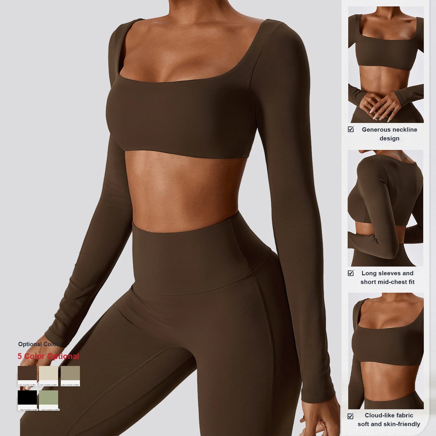 Sexy Naked Feeling Long Sleeve Yoga Clothes Outdoor Running Sports T-Shirt Quick Drying Tight Gym Workout Fitness Tops for Women