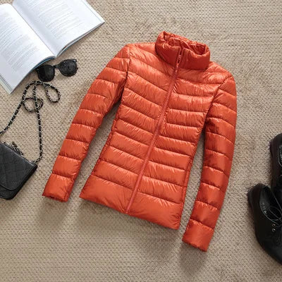 2024 New Casual 90% Ultra Light White Duck Down Jacket Women Autumn Winter Warm Coat Lady Plus Size Jackets Female Hooded Parka