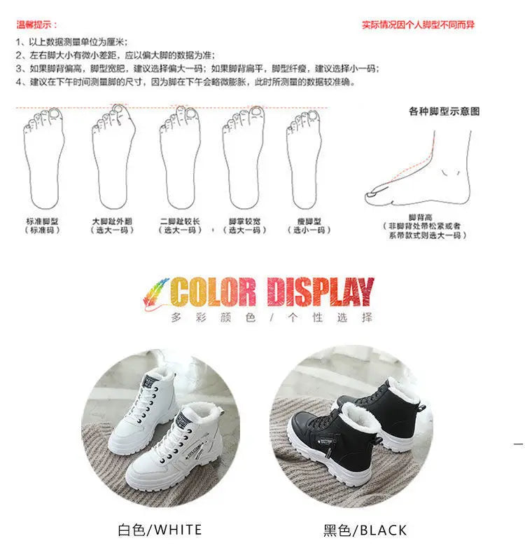 Winter Ladies Shoes  Lace up Women Sneakers Snow Ankle Boots Waterproof Warm Platform Botas woman footwear botas de mujer