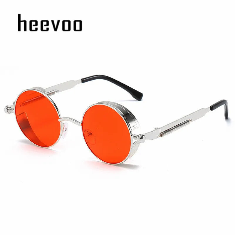 Metal Steampunk Sunglasses Men Women Fashion Round Glasses Brand Designer Vintage Sun Glasses High Quality Oculos de sol UV400