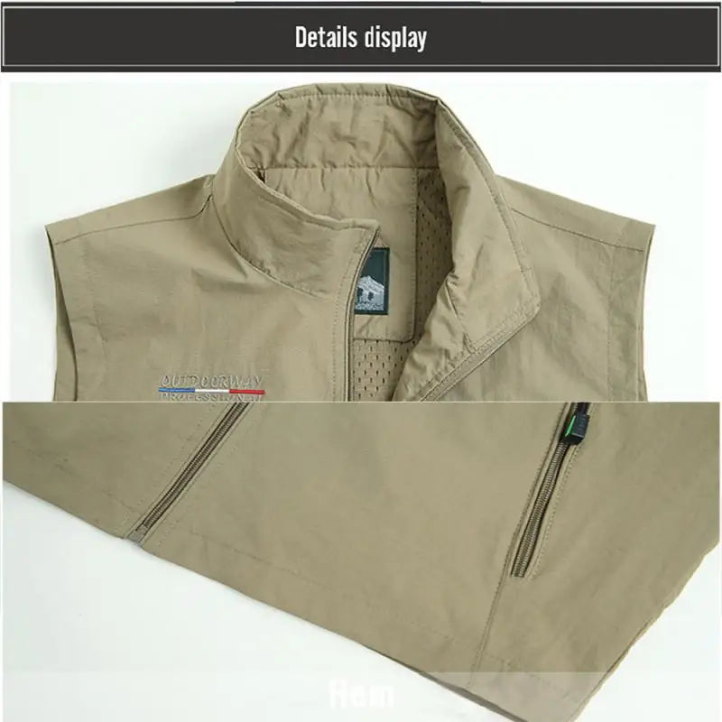 Men Waistcoat Jackets Vest 2025 Spring New Solid Color Stand Collar Climbing Hiking Work Sleeveless with Pocket M-6Xl Brand Sale
