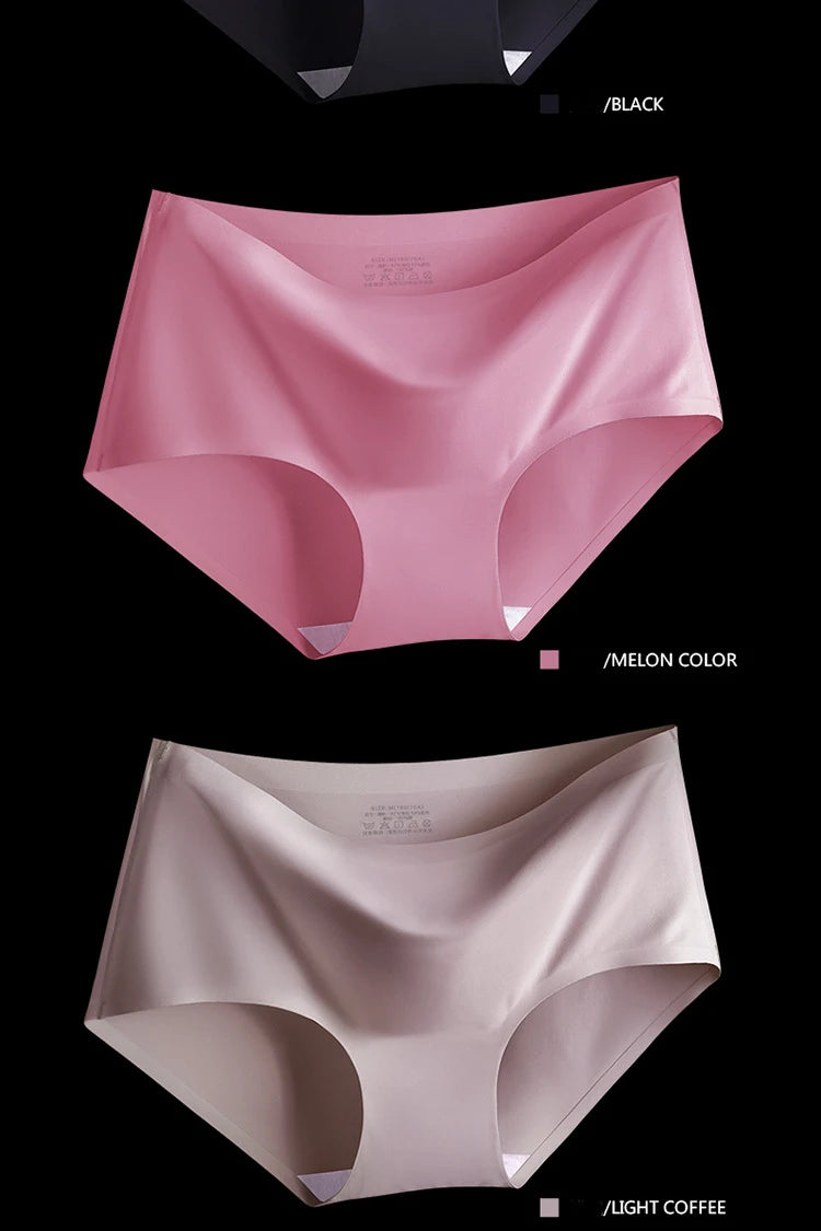 10PCS/Set Women's Panties Seamless Female Underwear Plus Size Cozy Briefs Breathable Silk Satin Lingerie Hot Sale Underpants