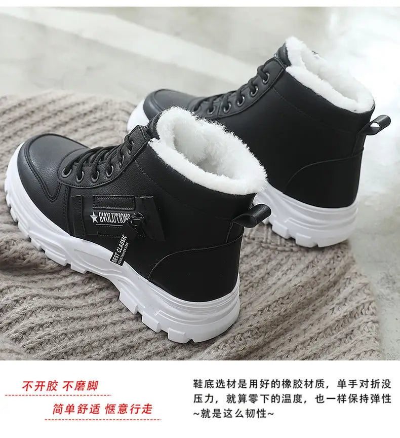 Winter Ladies Shoes  Lace up Women Sneakers Snow Ankle Boots Waterproof Warm Platform Botas woman footwear botas de mujer