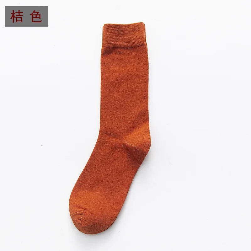 5Pairs New High Quality Business Casual Men Socks Black Men's Dress Long Socks Autumn Keep Warm Colorful Full Happy Socks Male