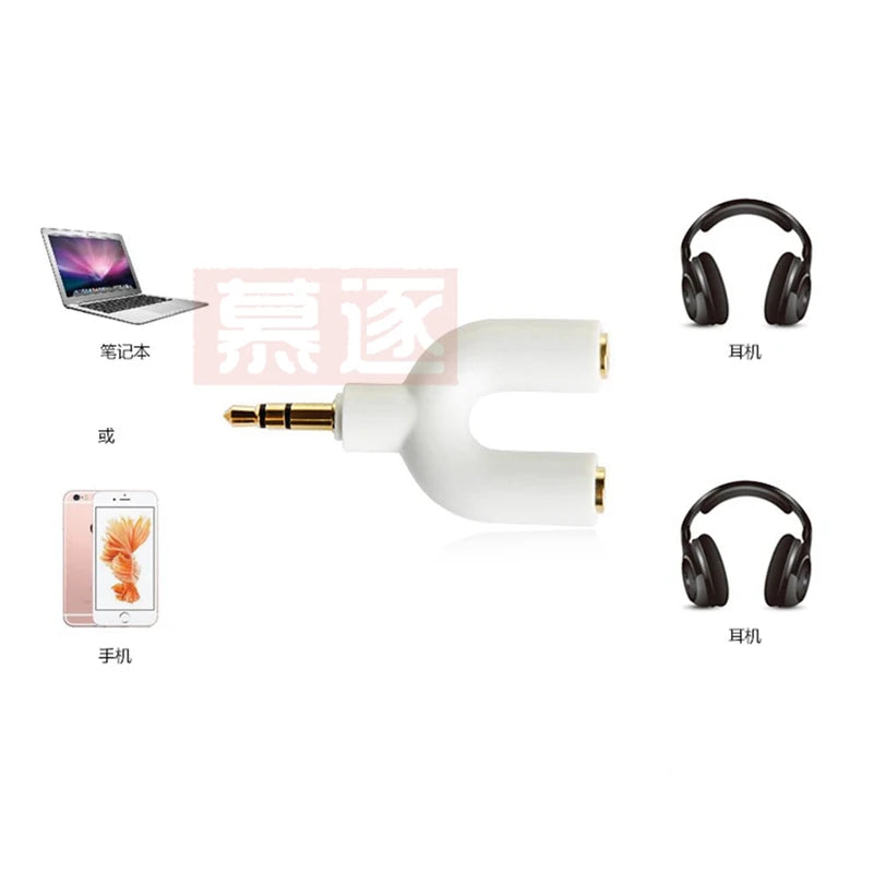 3,5mm Stereo Y Splitter Audio Stecker auf 2 Weibliche Mic Headset Jack Stecker Adapter Neu