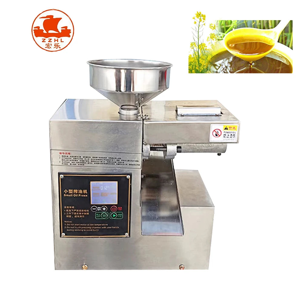 Automatic Sunflower Oil Pressing Machine Small Scale Home Use Peanut Sesame Coconut Oil Expeller Machine