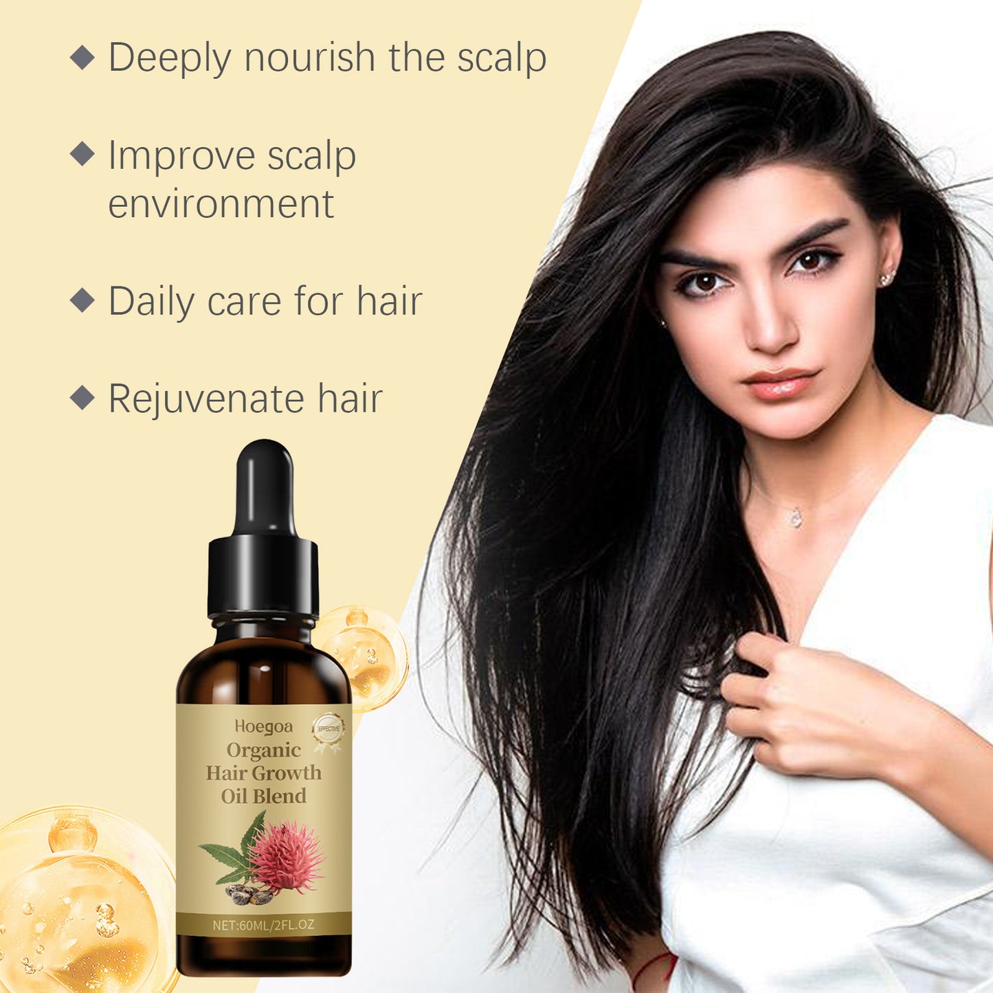 Hydrating Hair Oil Deeply Nourish Hair Enhance Hair Gloss Prevent Breakage Anti-Static Tames Frizz Moisturizing Hair Serum Oil