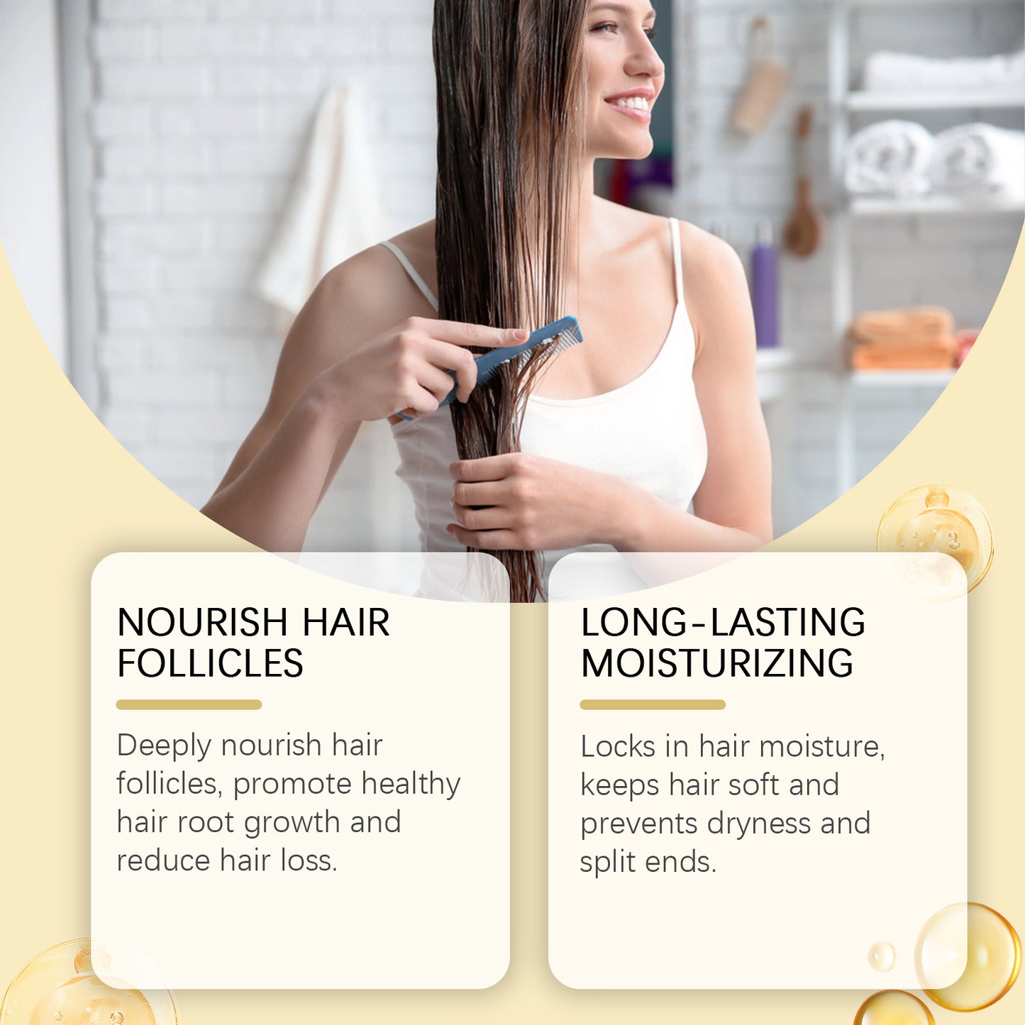 Hydrating Hair Oil Deeply Nourish Hair Enhance Hair Gloss Prevent Breakage Anti-Static Tames Frizz Moisturizing Hair Serum Oil