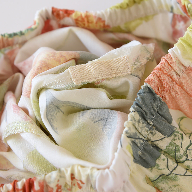 New Spring And Summer Ladies Pajamas Two-piece Viscose Long-sleeved Trousers Big Flower Cardigan Comfortable Home Service Set