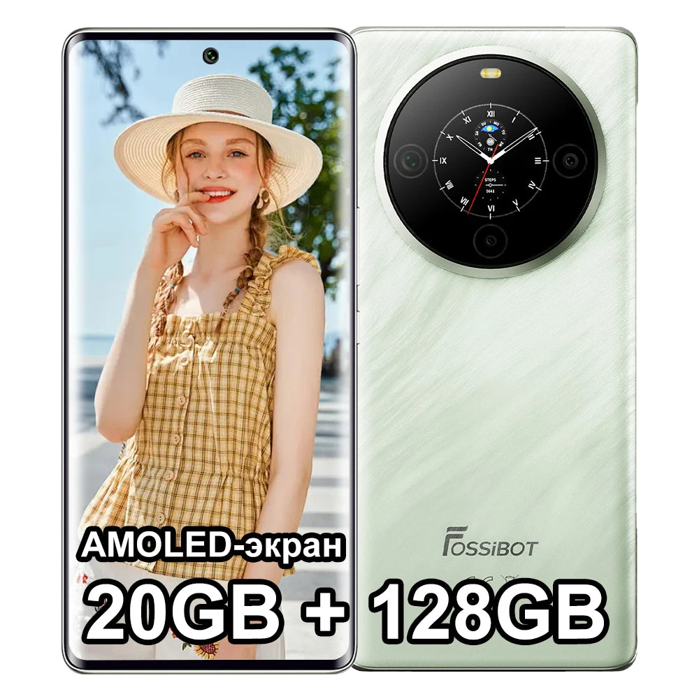 FOSSiBOT S3 PRO Smartphone 20GB +128GB 6.67" AMOLED Display Android 14  Mobile 8+64MP Camera NFC Cell Phone