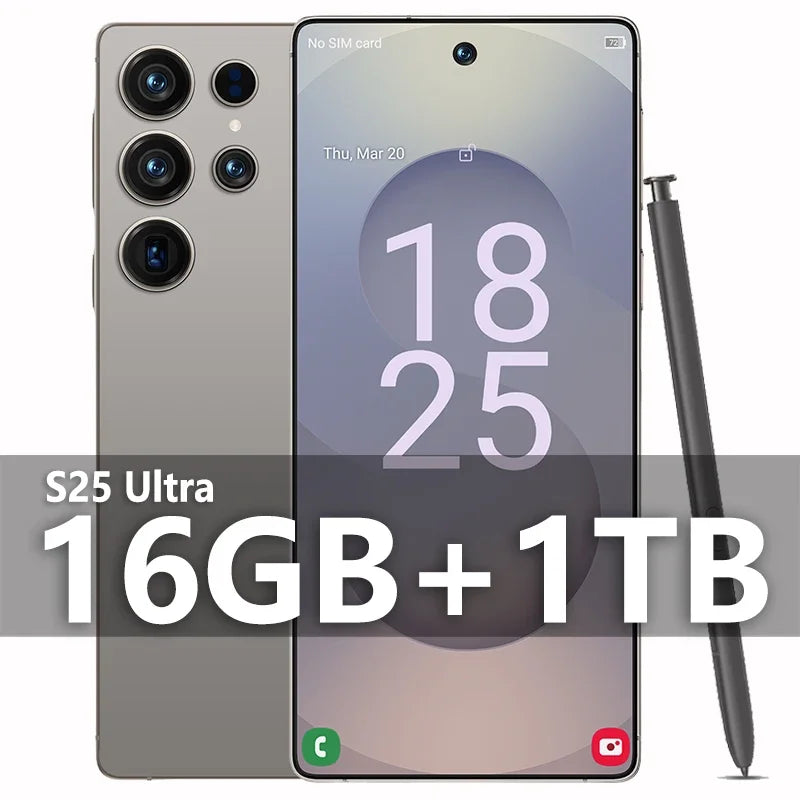 2025 NEW HOT S25 Ultra 22GB 2TB 7.3inch HD Global Edition Original Smart Dual Card 8000mAh Battery Facial Recognition Function