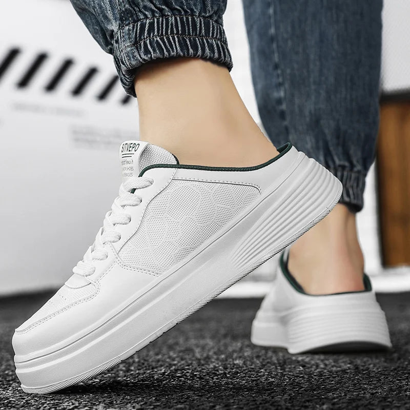 Men's Shoes Four Seasons Outdoor Half Dragging Lazy Casual Versatile One Step Shoes Men's Fashion Slippers Versatile Trendy Anti