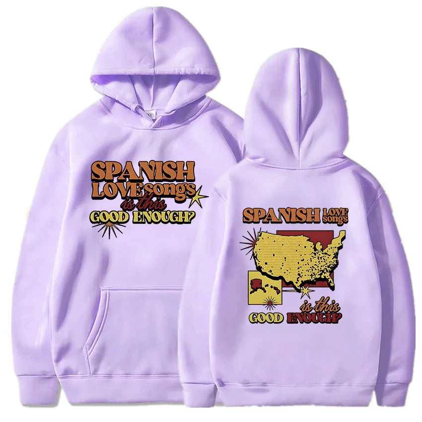 Women Clothes Spanish Love Songs Is This Good Enough Hoodies Roupas Femininas Fleece Warm Female Hooded Sweatshirt Hip Hop Hoody