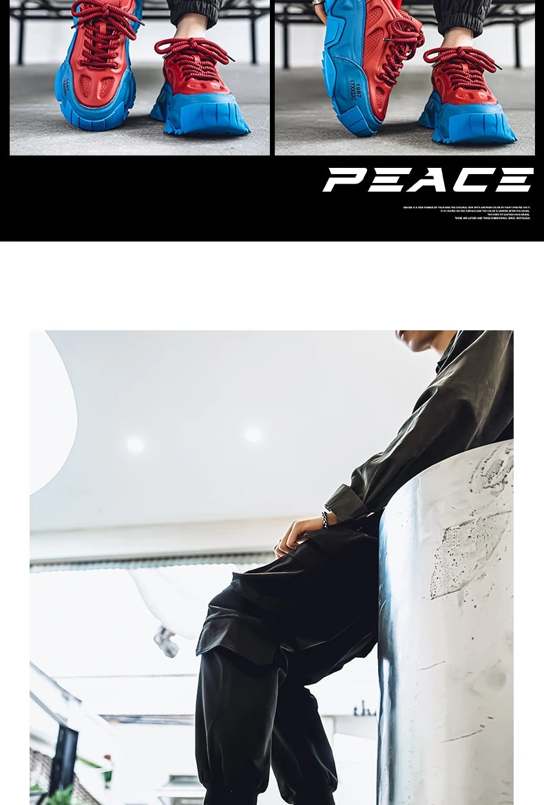 Loafers Men's sneakers Male sneakers Casual Shoes for men Sports and leisure Thick bottom Non-Slip Wear-resistant Work wear