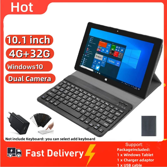 Big Sales 10.1 INCH 4GBRAM 32GB ROM Mltlow Windows 10 Tablet Dual Cameras 5000mAh Li-Poly Battery Quad Core WIFI