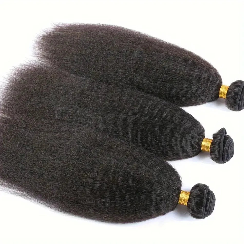 Yaki Straight Human Hair Bundles 100g Per Bundle 100% Human Hair Extensions Sew In Weaves 8-26 Inch Natutral Color 1/3/4 Bundles