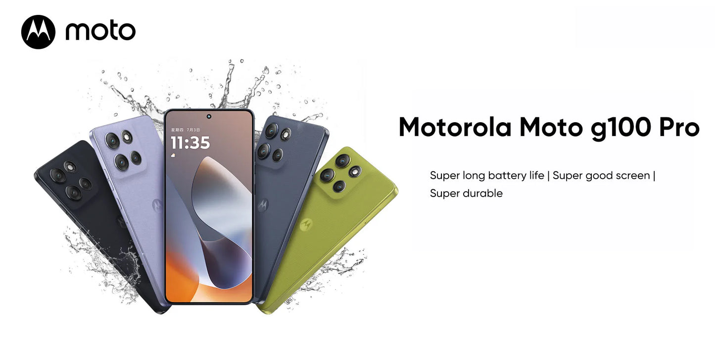Motorola Moto G100 Pro Smart Phone Dimensity 7300 6.7inch LTPO 50MP AI Camera 30W Fast Charger 6720Mah Moto Motorola  g100 Pro