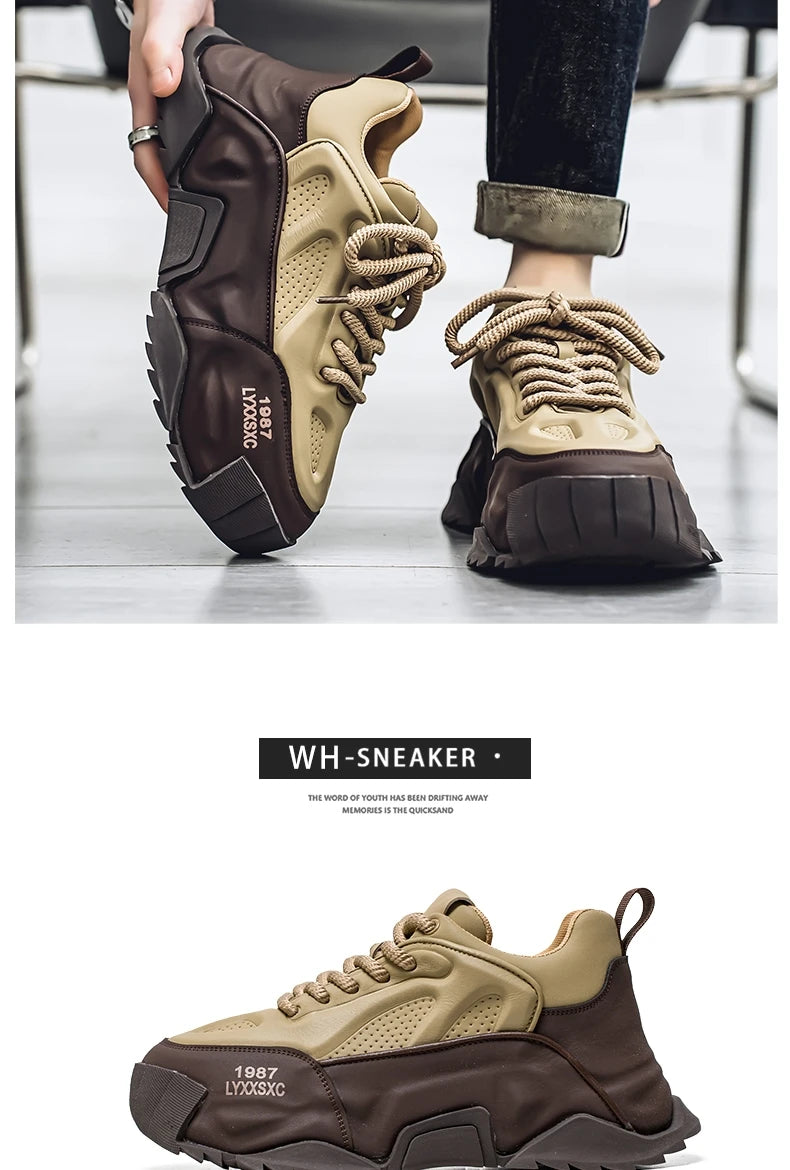 Loafers Men's sneakers Male sneakers Casual Shoes for men Sports and leisure Thick bottom Non-Slip Wear-resistant Work wear