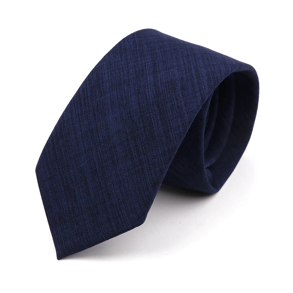 Novelty New Solid Color Ties For Men 100%Cotton Handmade High Quality Necktie Pink Green Orange 6.5cm Skinny Slim Ties Accessory