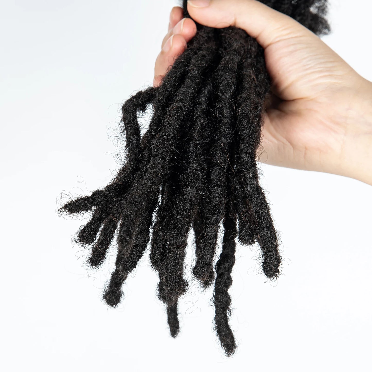 NABI Dreadlock Extensions Human Hair 20 Strands/Lot Handmade 8 inch 0.6cm Thickness Textured InterLoc Extension 100% Human Hair