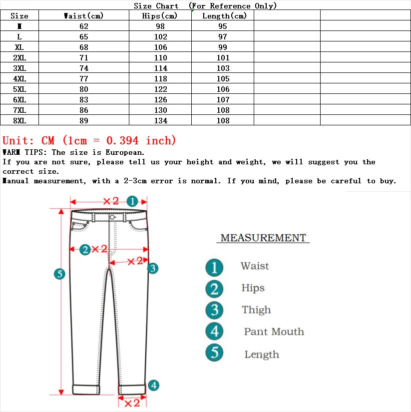 men Large size elastic workwear jeans Male ankle tied Harlan pants Straight Loose Large Size M-8XL size trendy loose Trousers