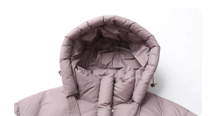 CHIC VEN New Women Down Coats Solid Loose Casual Hooded Down Jacket Female Soft 90 White Duck Down Coat Thick Autumn Winter 2024