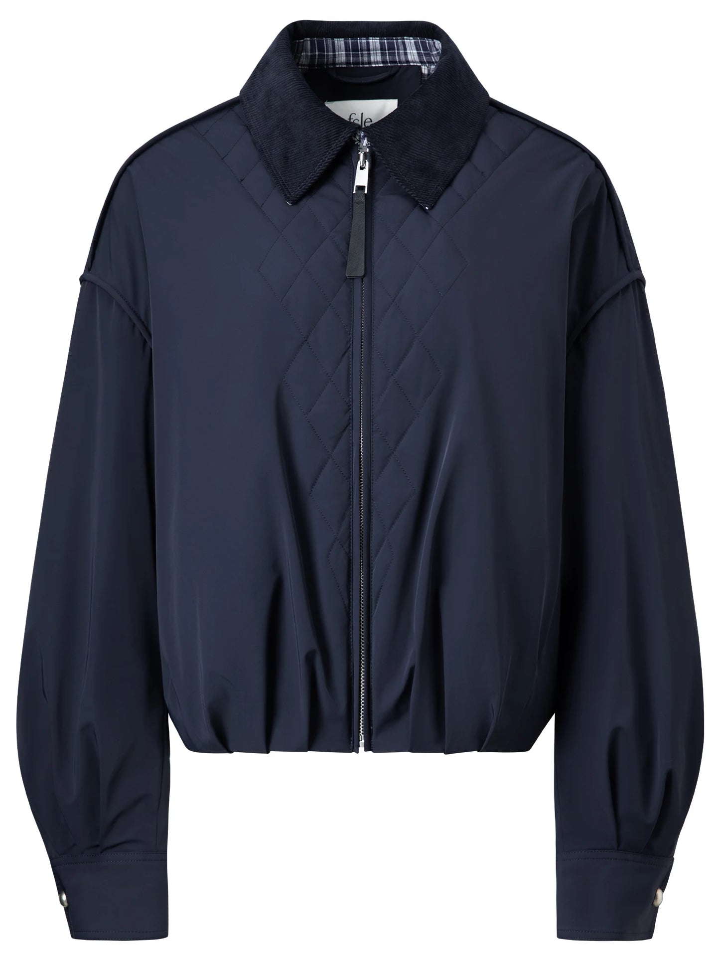 FSLE Barn Style Lightweight Padded Jacket Women's 2025 Winter Vintage Academic Plaid Panel Short Coat Retro College Outerwear