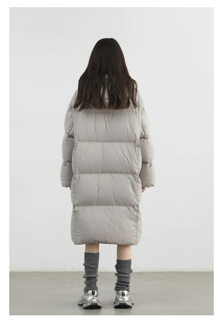 CHIC VEN New Women Down Coats Solid Loose Casual Hooded Down Jacket Female Soft 90 White Duck Down Coat Thick Autumn Winter 2024