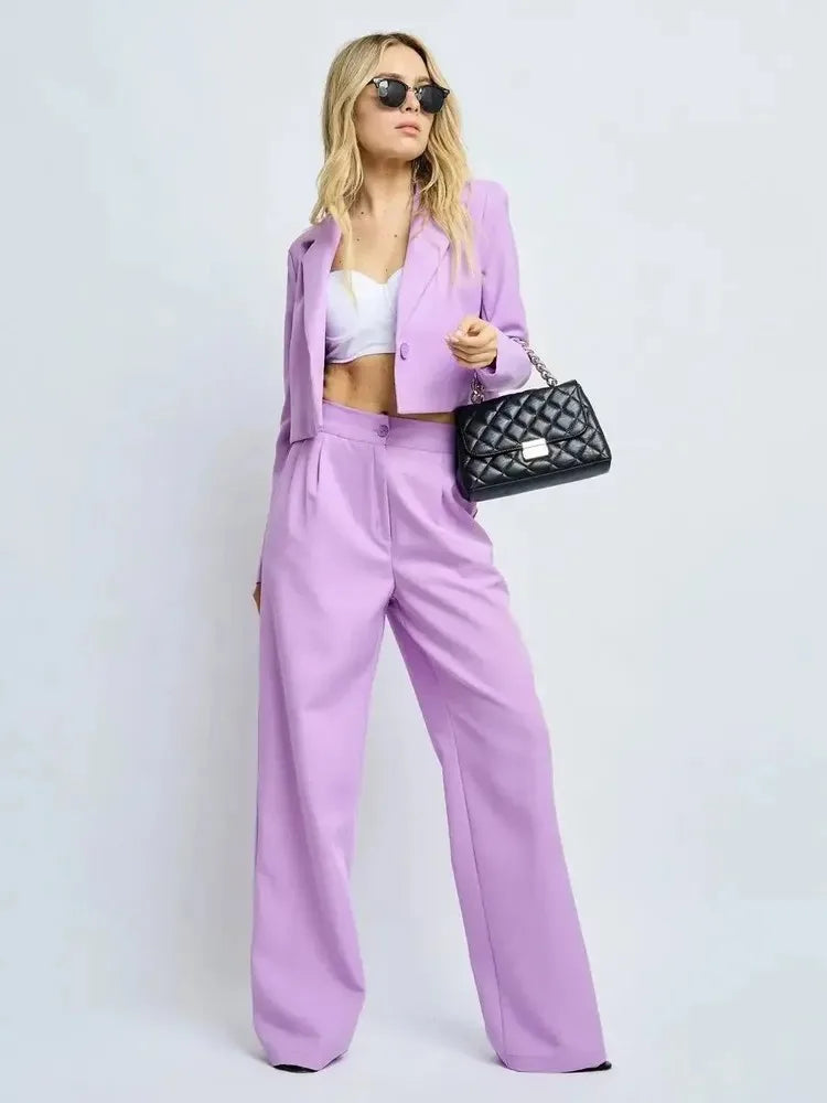 Women's Clothing 2025 Autumn New Fashion Casual Short Small Suit Slim Fit Trousers Women's Suit Костюм Женский Летний