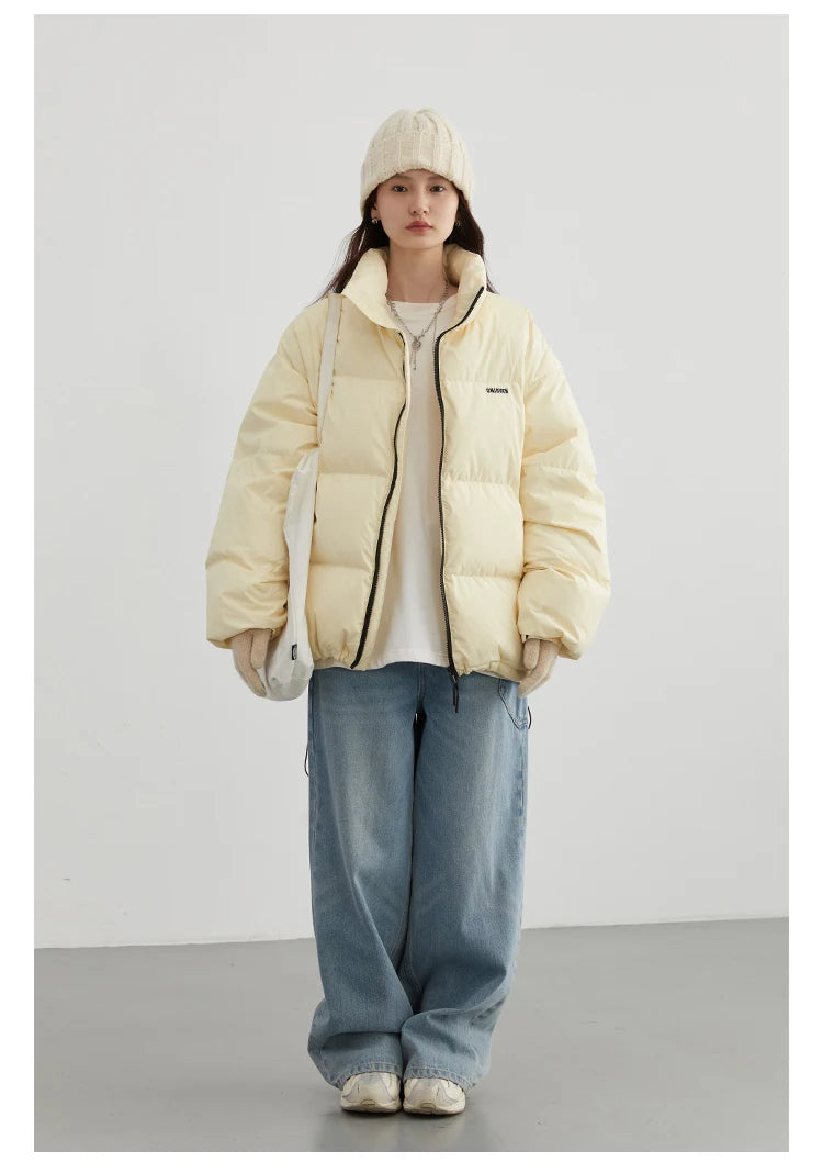 CHIC VEN Women Down Coats Streetwear Solid 90 White Duck Down Stand Collar Female Down Jacket Warm Ladies Overcoat Winter 2024