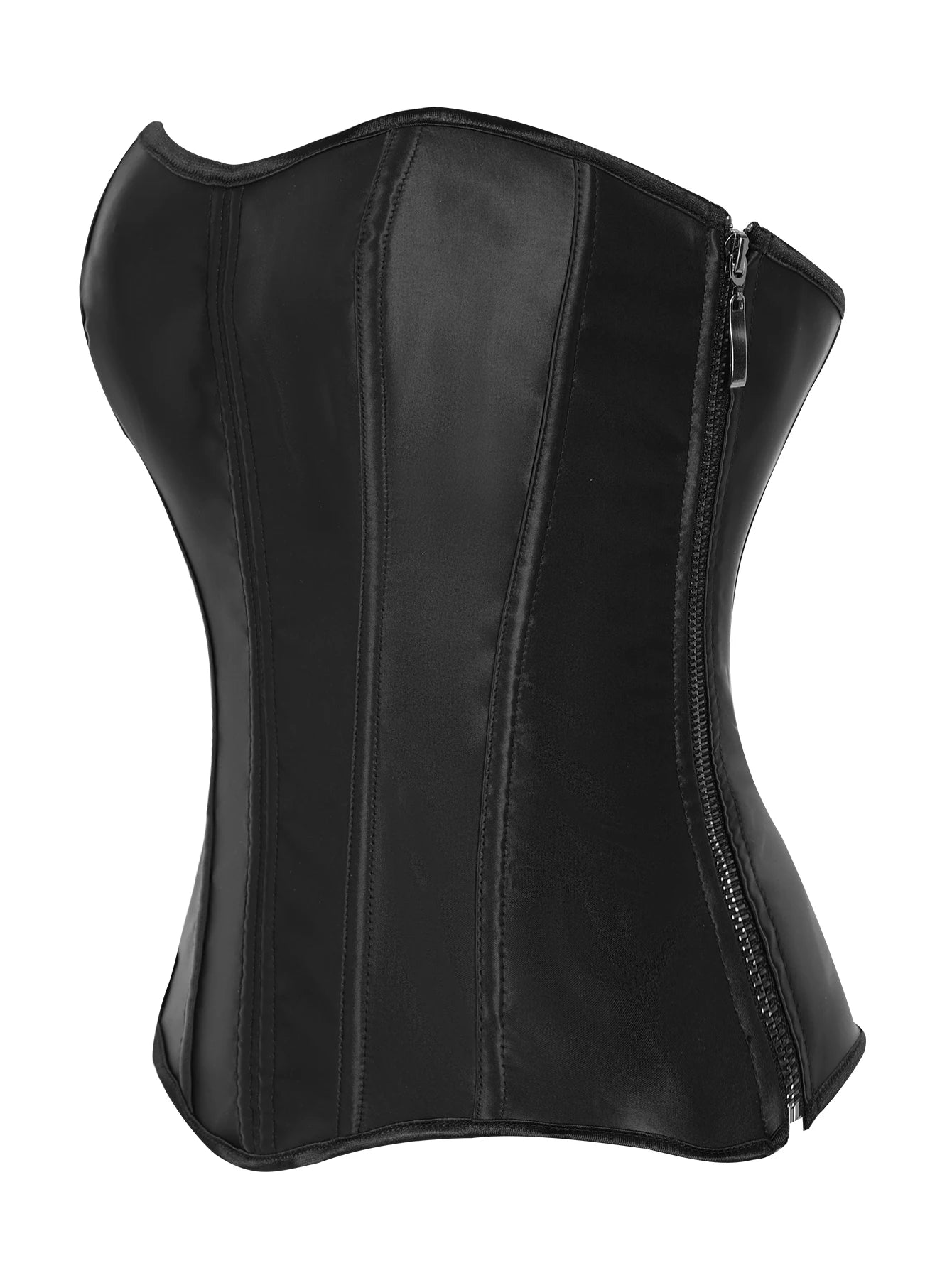 Black punk hot girl style strappy waist cinching bow corset for women  shaping top