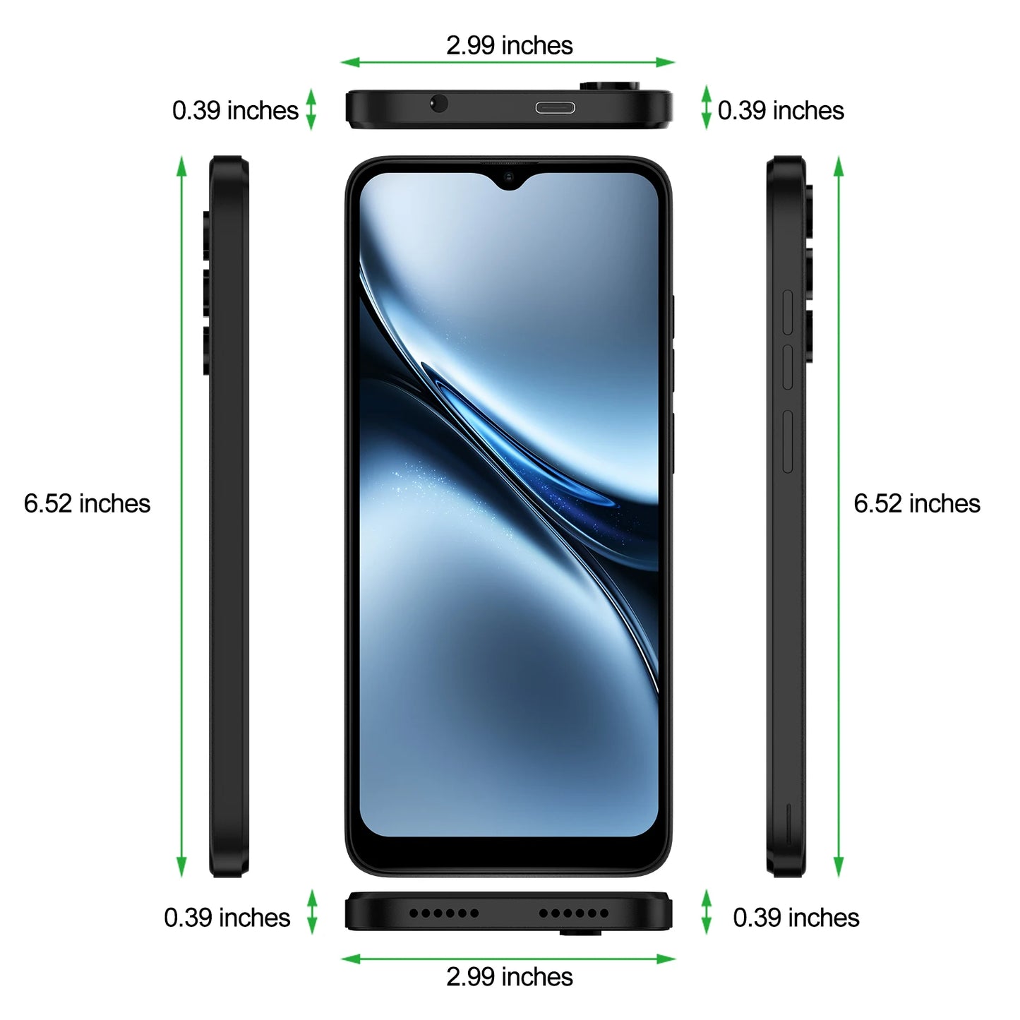 XGODY X36 Smartphone Android 15 Mobile Phone 6.5 Inch HD Screen 7GB RAM 32GB ROM Storage 4G Dual SIM Octa Core 4200mAh Battery