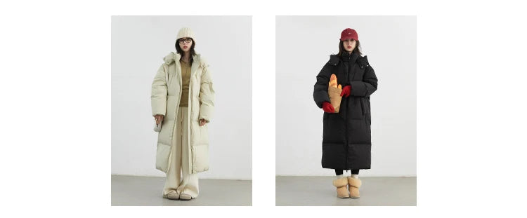 CHIC VEN Fashion Women Down Coats Hooded Thick Loose Solid Female 90 White Duck Down Jacket Ladies Topcoat Autumn Winter 2025