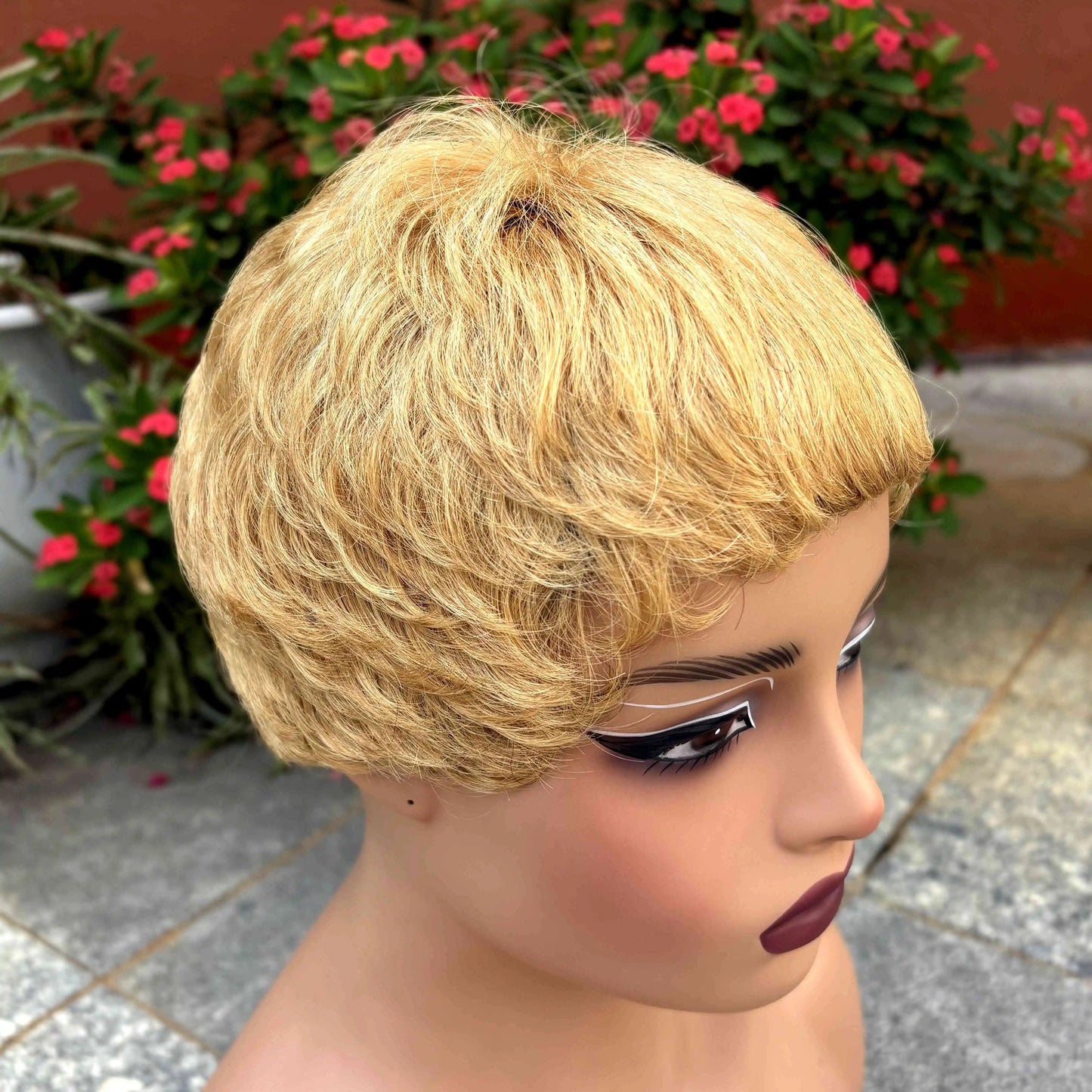 Short Full Machine Made Highlight Pixie Cut Wigs Human Hair Wigs  Colored Bob Wig Brazilian Remy Hair Wigs for Black Women