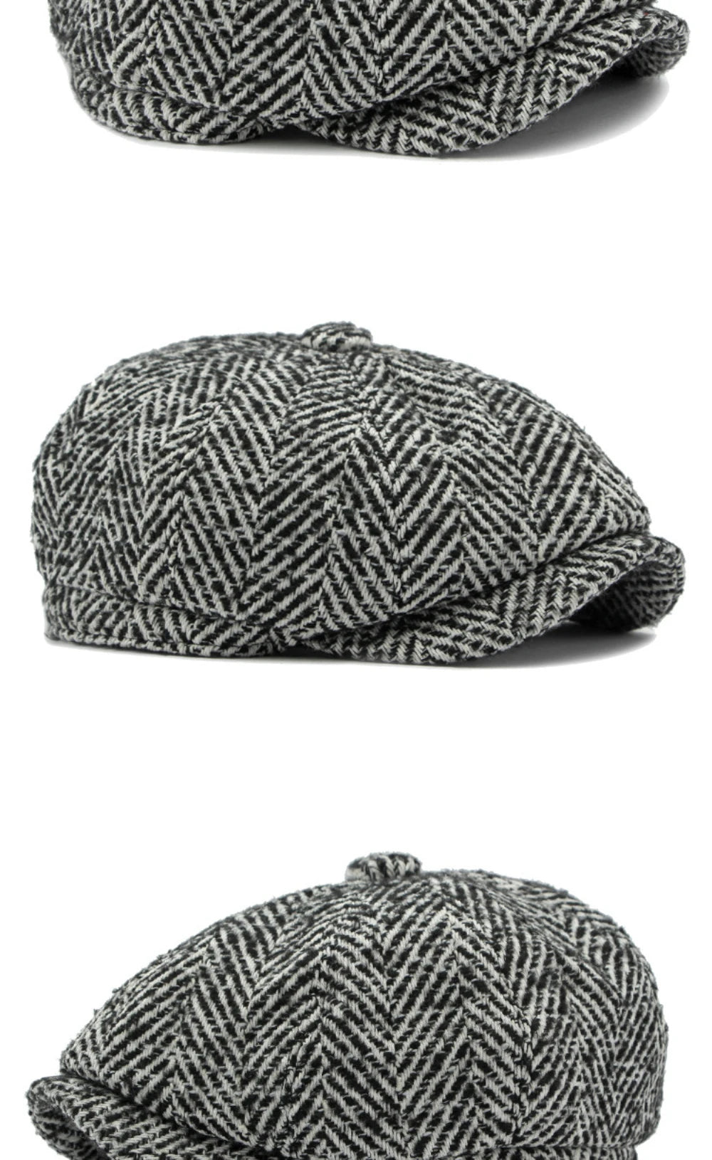 HT4409 Beret Cap Autumn Winter Cap Hat Men Women Striped Artist Painter Wool Beret Hat Male Female Ivy Octagonal Flat Cap Berets