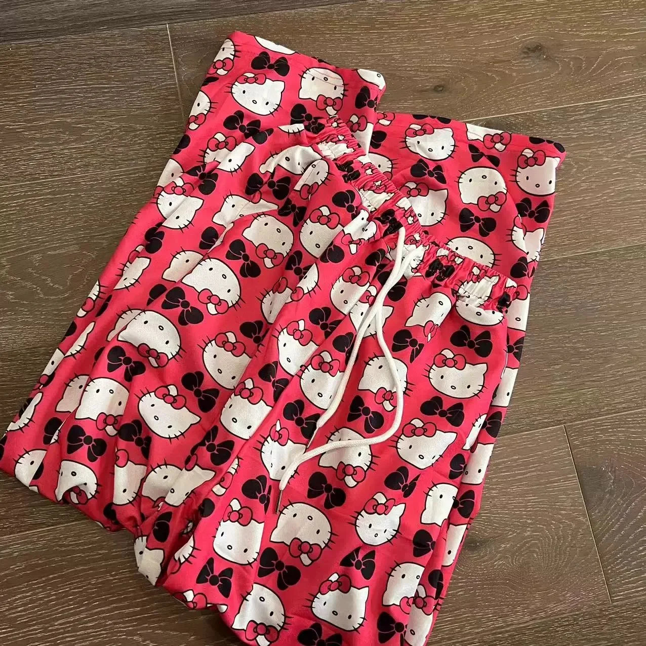 Y2K Summer Hello Kitty Cotton Loose Ladies Pajama Pants Pyjama Trousers Women Men Cartoon Bottoms Lounge Wear Girl Sleep pants