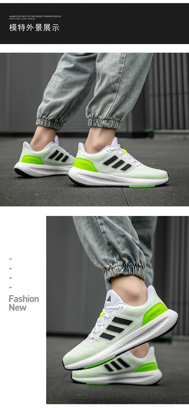 2025 New Summer  Lightweight High Quality Three Bars Mesh Popcorn Sports Running Shoes Couple Style36-45 Breathable Comfortable