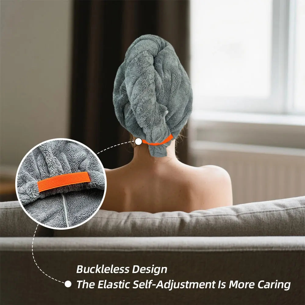 Wide tailed dry hair cap, hair towel for home use, soft and skin friendly, quick water absorption, not easy to shed hair