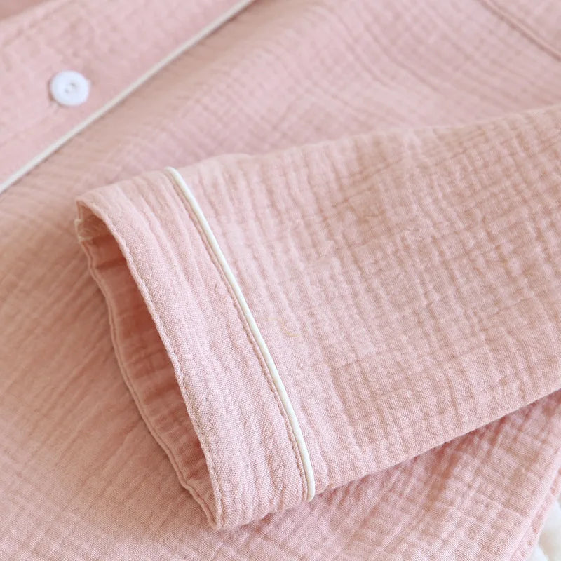 Women's Home Clothes Cotton Spring and Autumn Long Sleeved Long Pants Home Clothes Cardigan Simple Two-piece Pyjamas Set