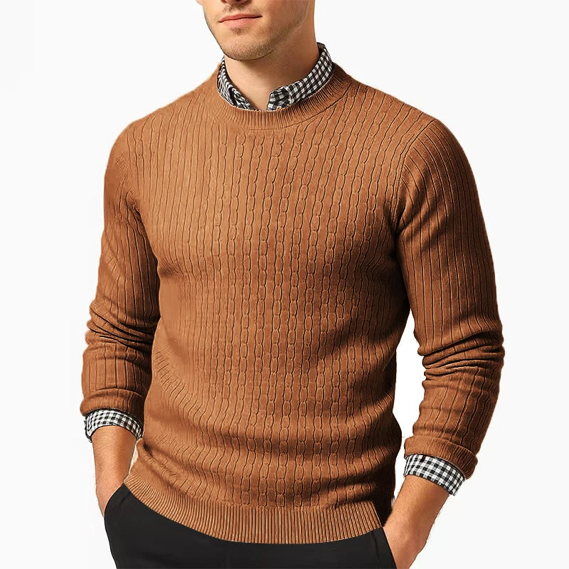 Men's Crewneck Sweater Knitted Pullover Casual Soft Lightweight Long Sleeve Dress Sweater Autumn Breathable Slim Fit Sweaters