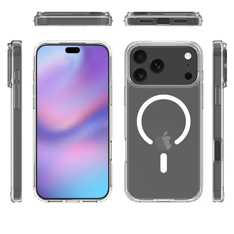 Magnetic Magsafe Case For iPhone 17 Pro Max Hybrid Hard Cover for iPhone17ProMax iPhone17Pro 2025 Clear Shockproof Soft Shell