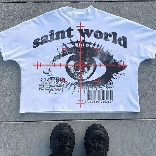 Men Women Summer Round Neck Short Sleeve Casual Cotton With Print Vintage Y2k Style T-shirt Fashion Casual Streetwear Tee Tops