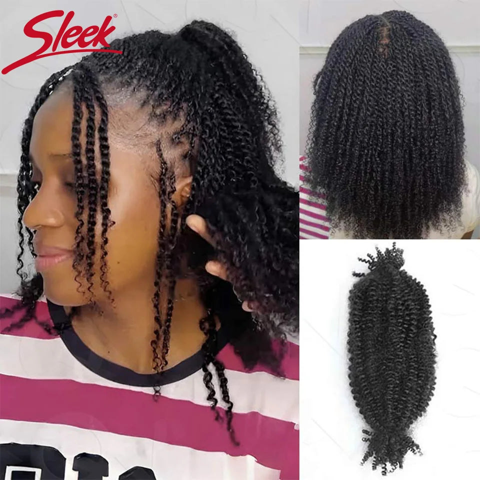 22 Inch QVR Kinky Twist Crochet Braiding Hair 100% Human hair Bundles Sleek Curly Human Hair Bulks 1 PCS Afro Kinky V Bulk Hair