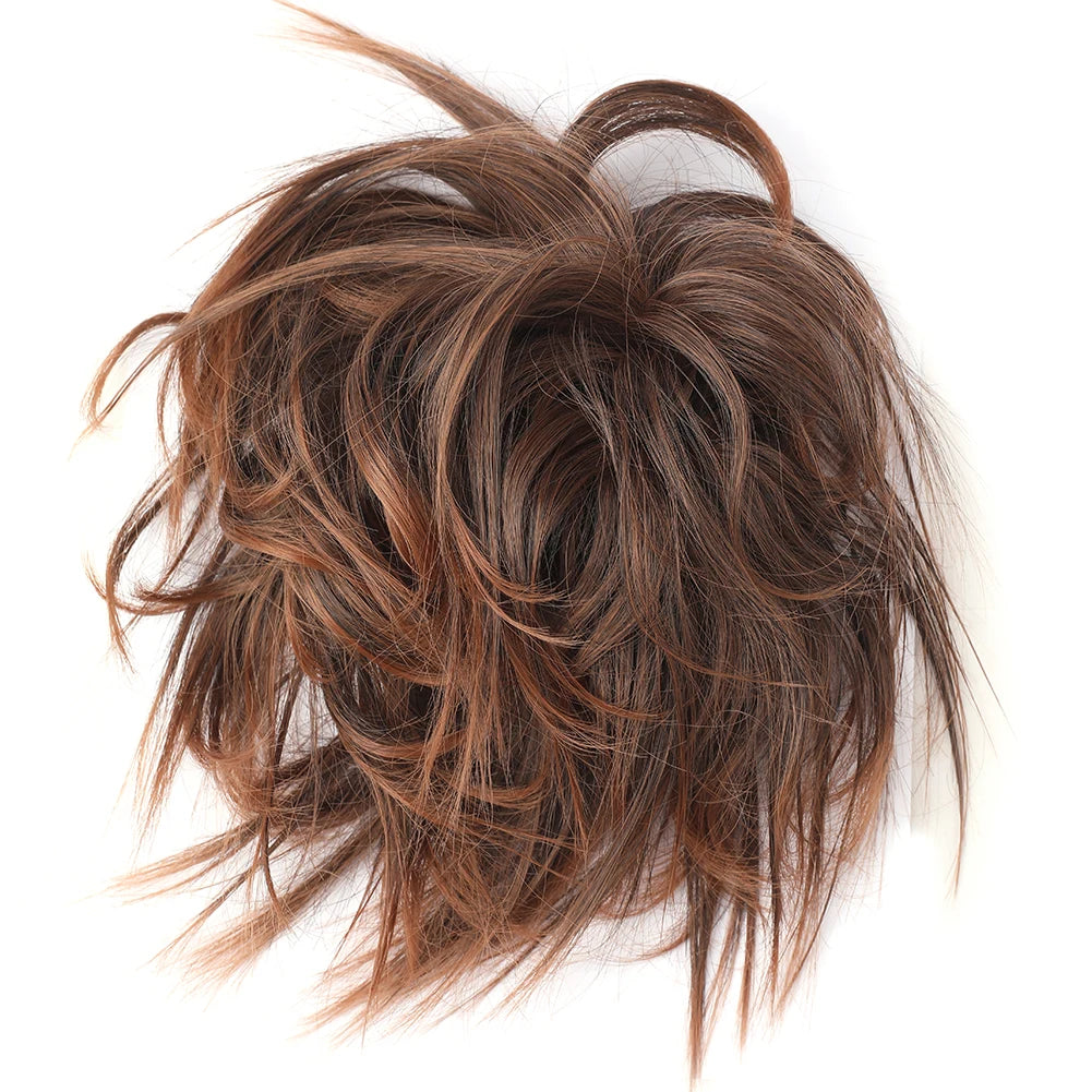 Messy Bun Hair Piece Synthetic Short Ponytail Extension Elastic Rubber Band Hair Buns Hair Pics for Women