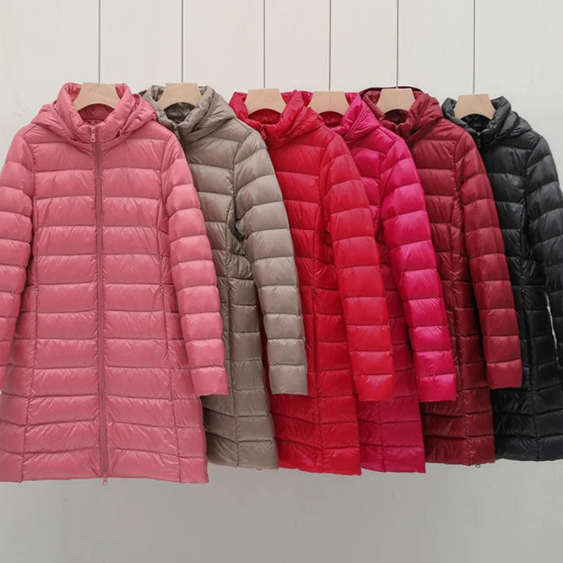 Autumn and Winter Women's New Detachable Down Jacket Temperament Commuter Fashion Warm Hooded Down Jacket Women's Outdoor Jacket