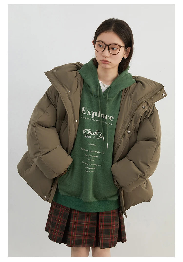 CHIC VEN Women Down Coats New Loose Hooded 90 White Duck Down Down Jacket Female Warm Bread Jacket Autumn Winter 2024