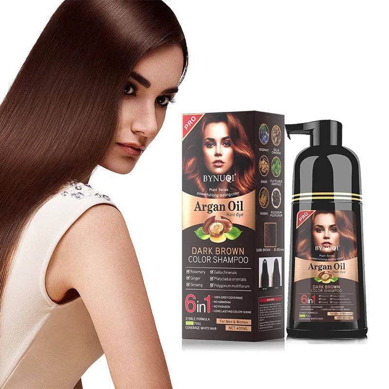 Hair Color Shampoo for Gray Hair 3 in 1 Black Hair Dye Shampoo for Women&Men Natural Herbal Safety Nourishing Hair Care Cream
