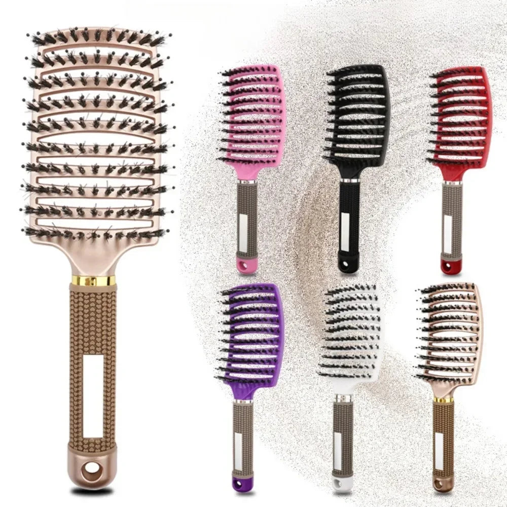 Hair Brush Scalp Massage Combs Hair brush Bristle Nylon Wet Curly Detangle Hair Brush for Salon Hairdressing Styling Tools