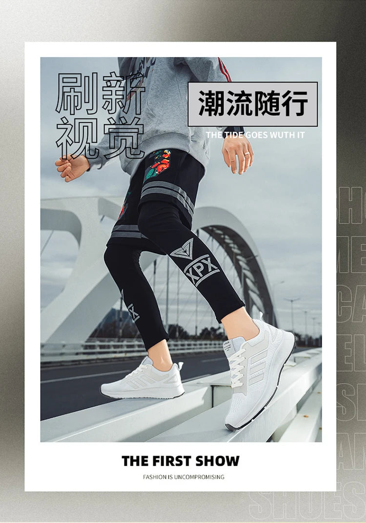 Shoes Men's 2025 Spring New Lightweight Non-slip Fashion Trend All-match Casual Soft Bottom Shock Absorption Running Sports